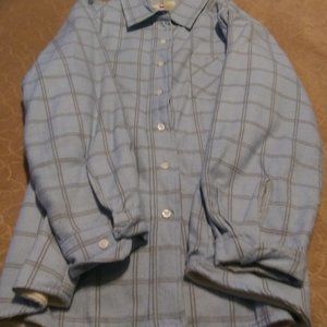 American Sweetheart XL Woman's Light Blue Plaid Flannel Shirt